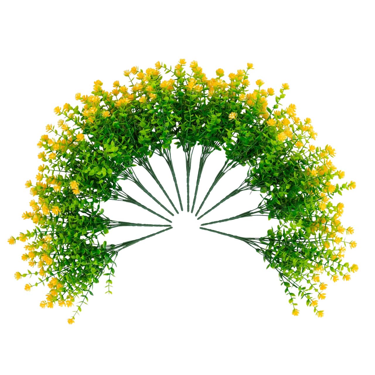 13" UV Resistant Artificial Flowering Mini Rose Bushes, 12ct.